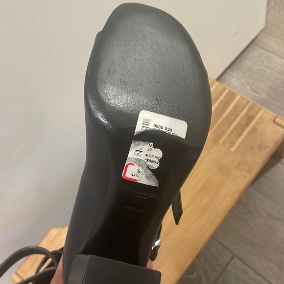 BEAUTIFUL Saint Laurent black wrap up block heels size 7 in EXCELLENT condition! - Picture 4 of 9